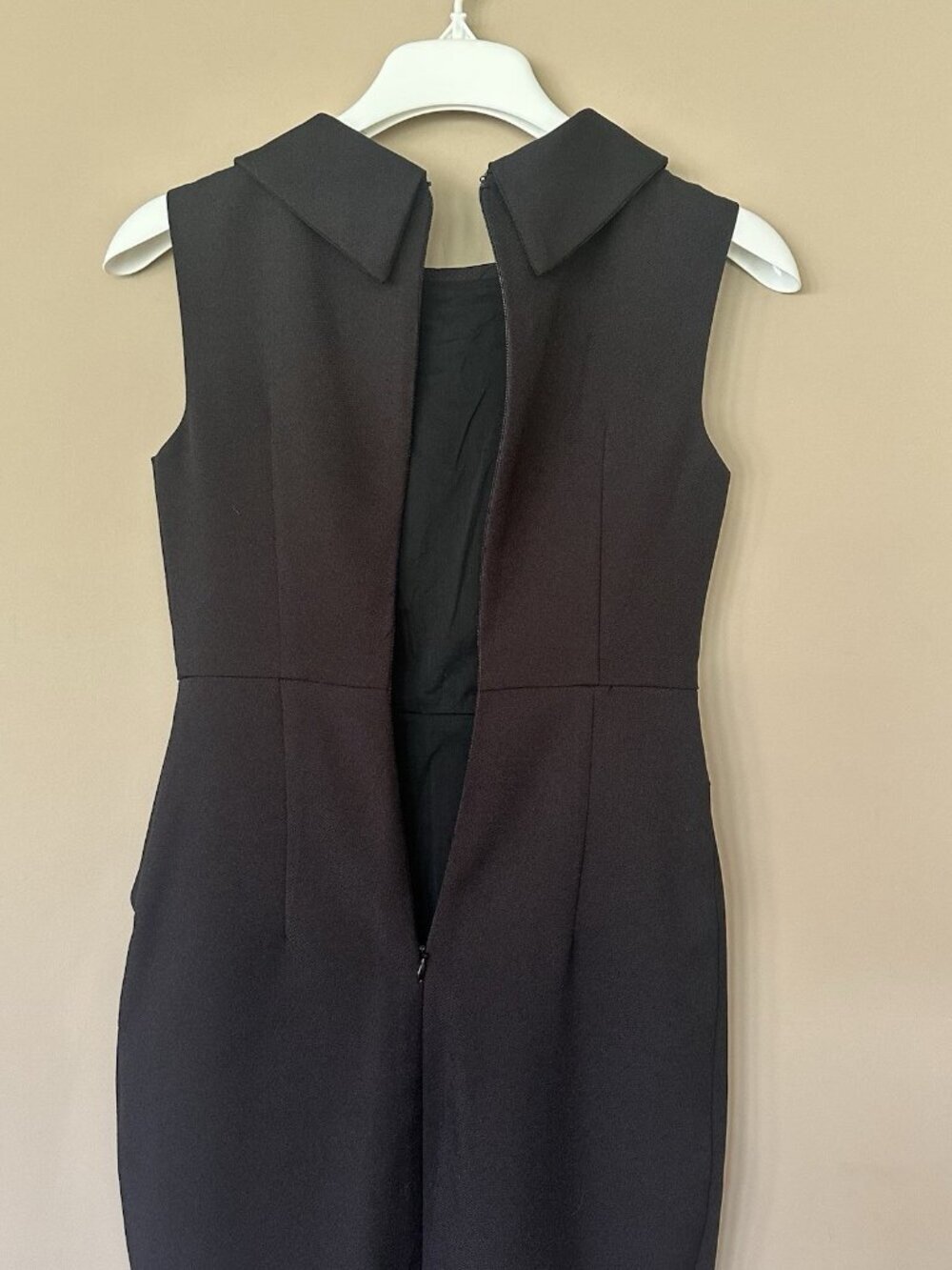 Black Peplum Pencil Dress Women 2P Petite Career Office Classic Ruby Belle Chic - Picture 7 of 8